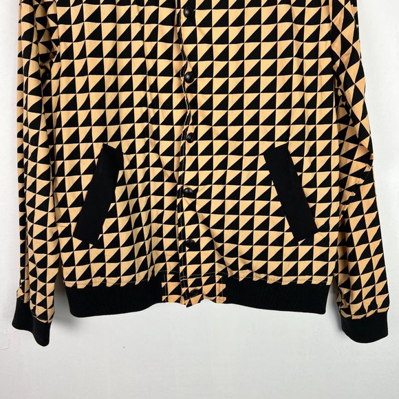 Black Scale Lightweight Triangle Geometric Print Jacket Size Medium M EUC D2135 - Picture 3 of 11